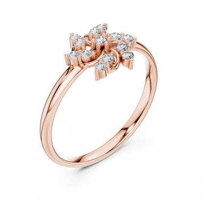 Lab Grown Diamond Swirl Floral Ring