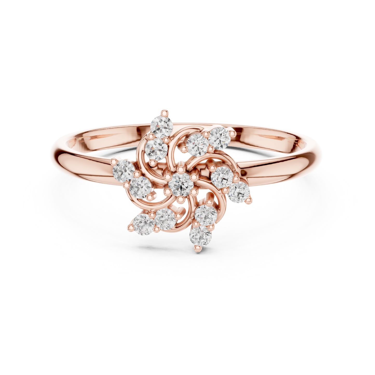 Lab Grown Diamond Swirl Floral Ring