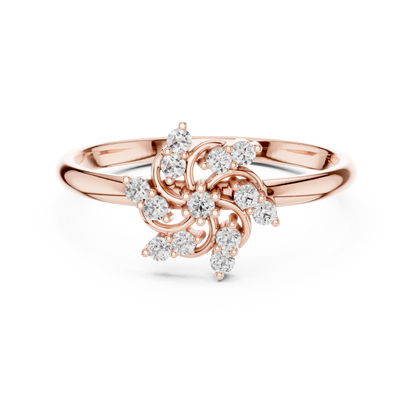 Lab Grown Diamond Swirl Floral Ring