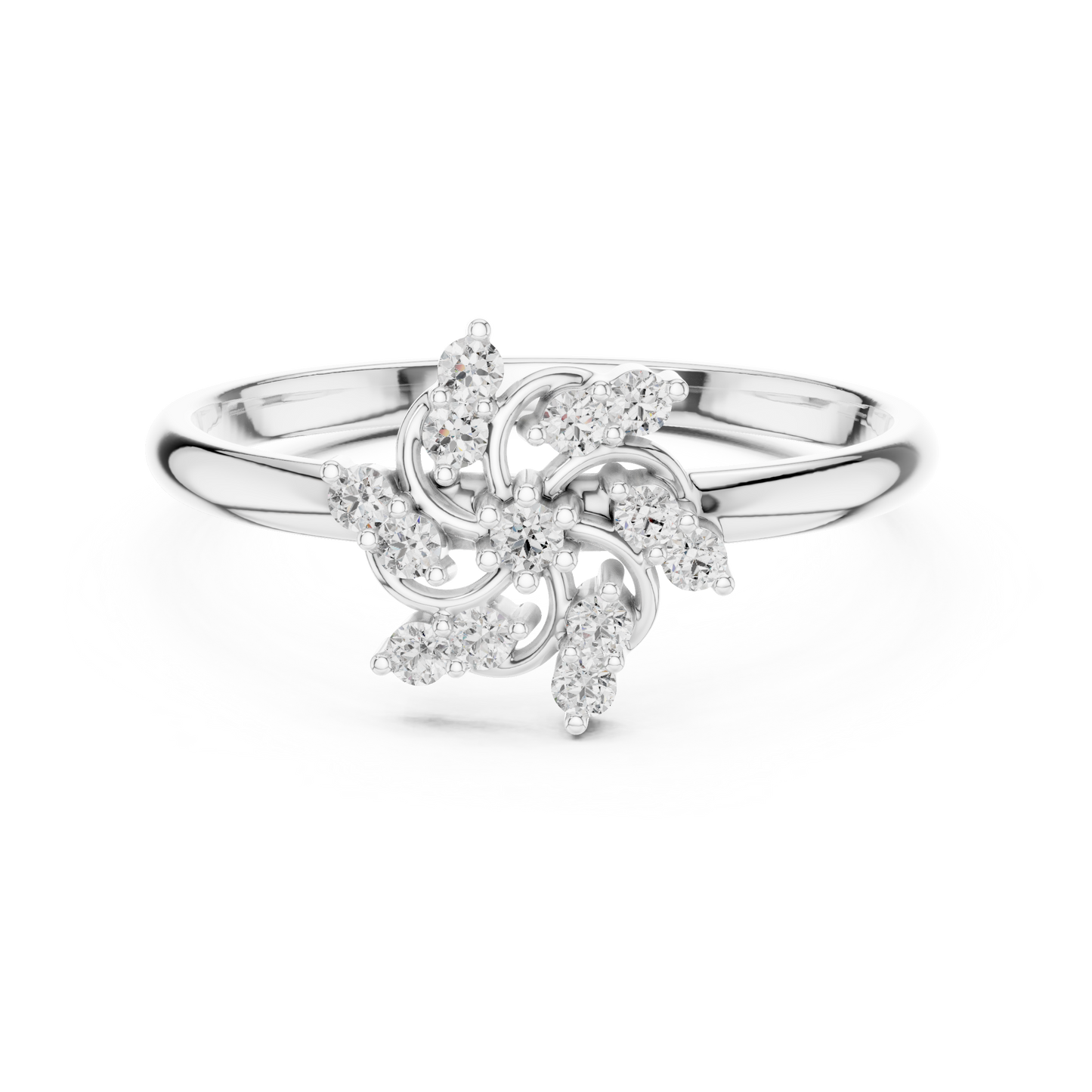 Lab Grown Diamond Swirl Floral Ring