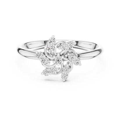 Lab Grown Diamond Swirl Floral Ring
