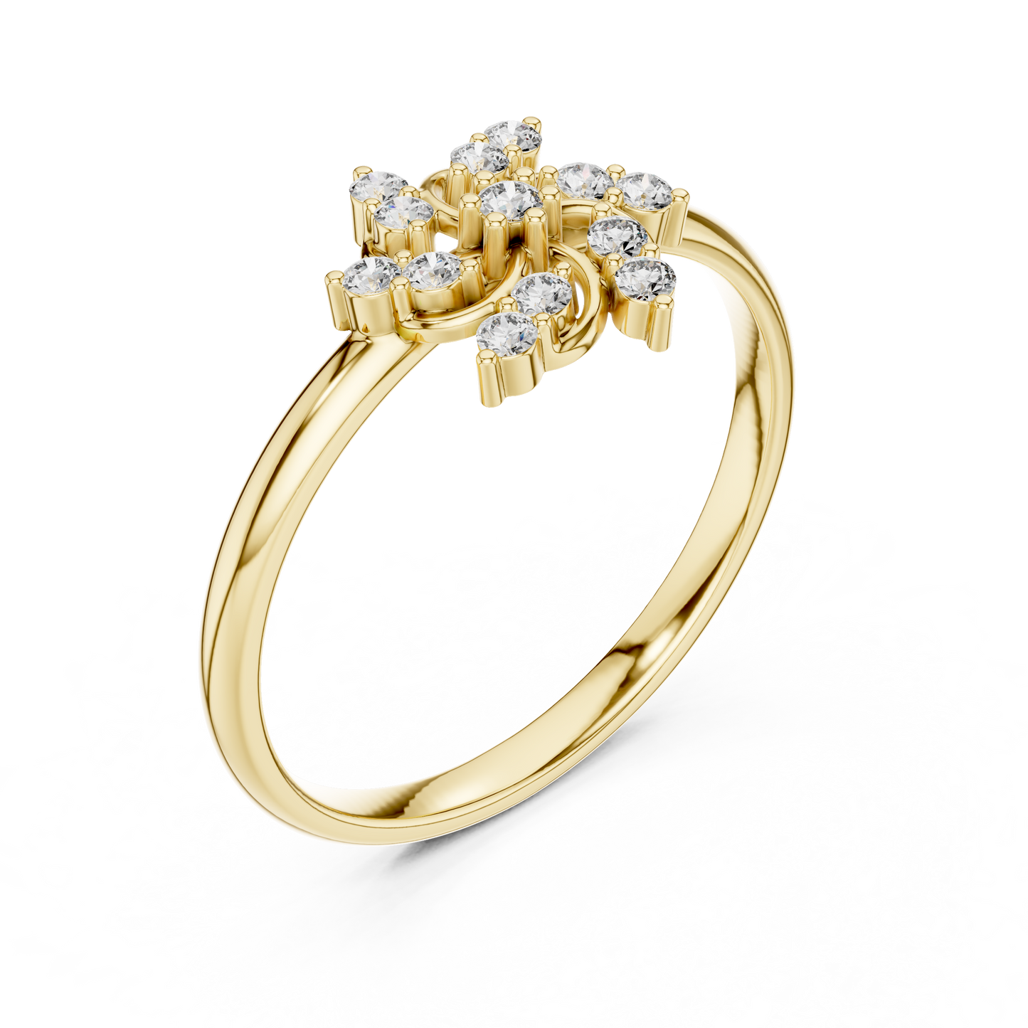 Lab Grown Diamond Swirl Floral Ring