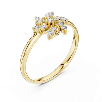 Lab Grown Diamond Swirl Floral Ring