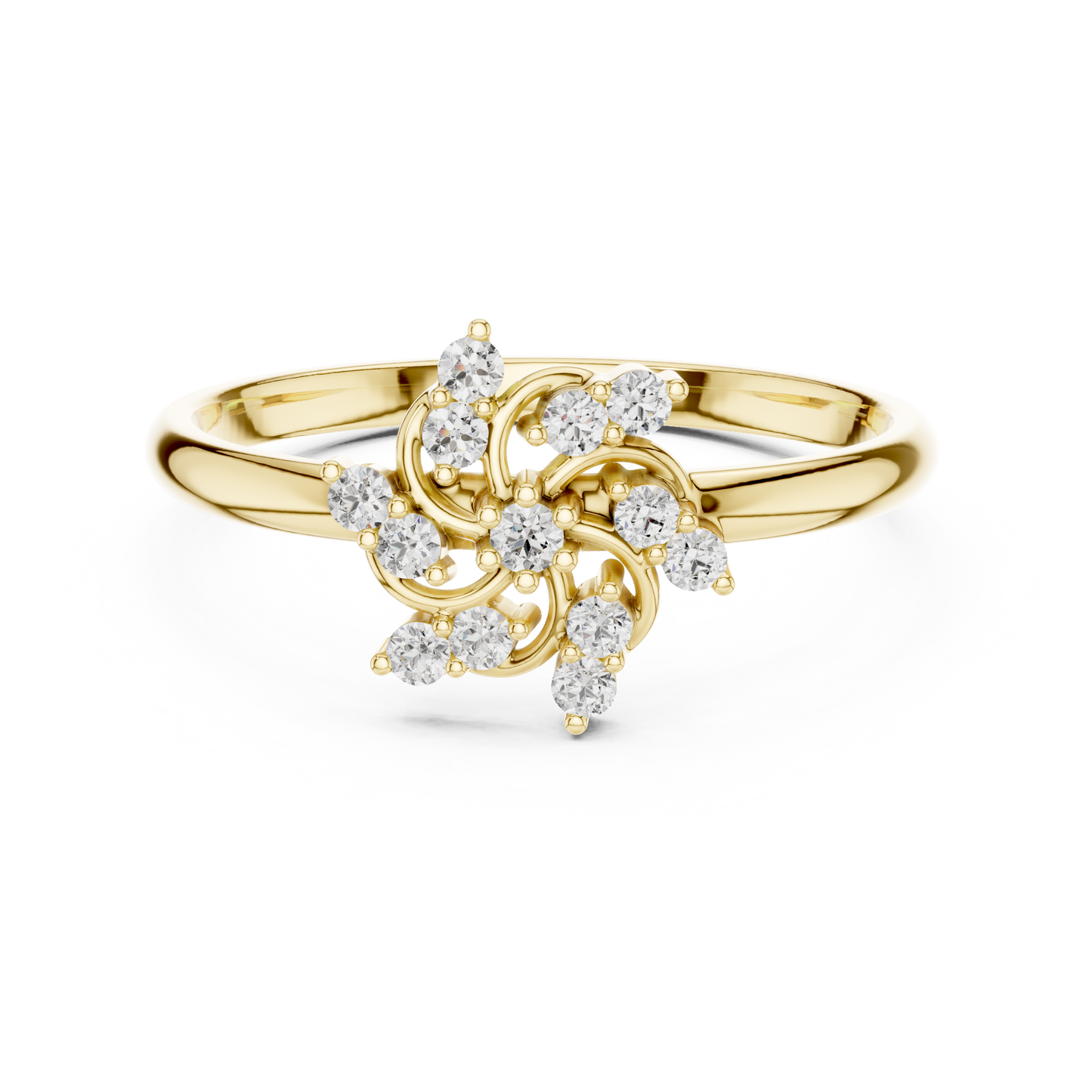 Lab Grown Diamond Swirl Floral Ring