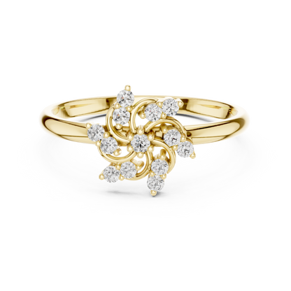 Lab Grown Diamond Swirl Floral Ring