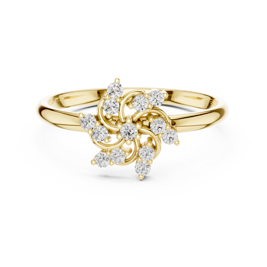 Lab Grown Diamond Swirl Floral Ring
