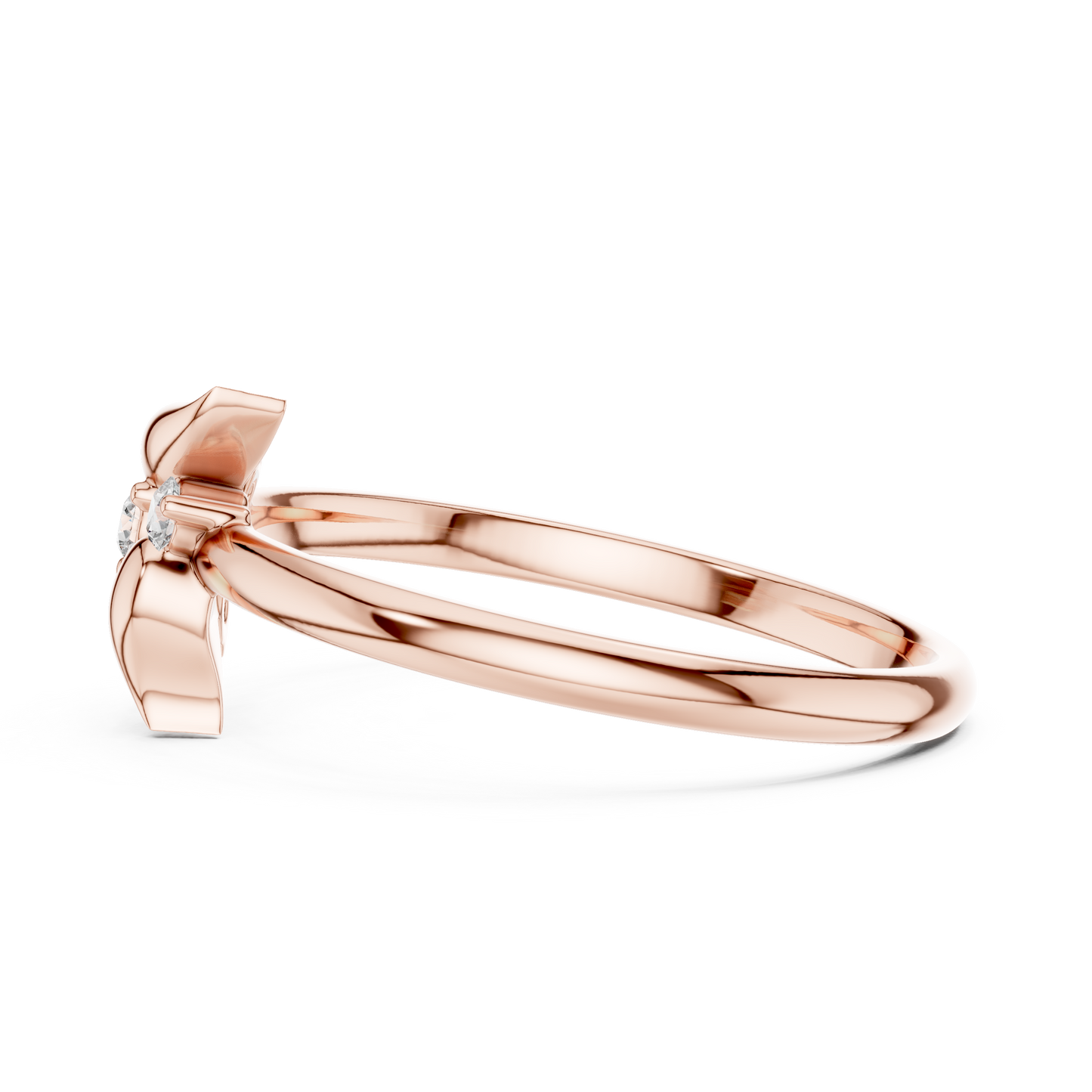 Lab Grown Diamond Nature Inspired Floral Petal Ring