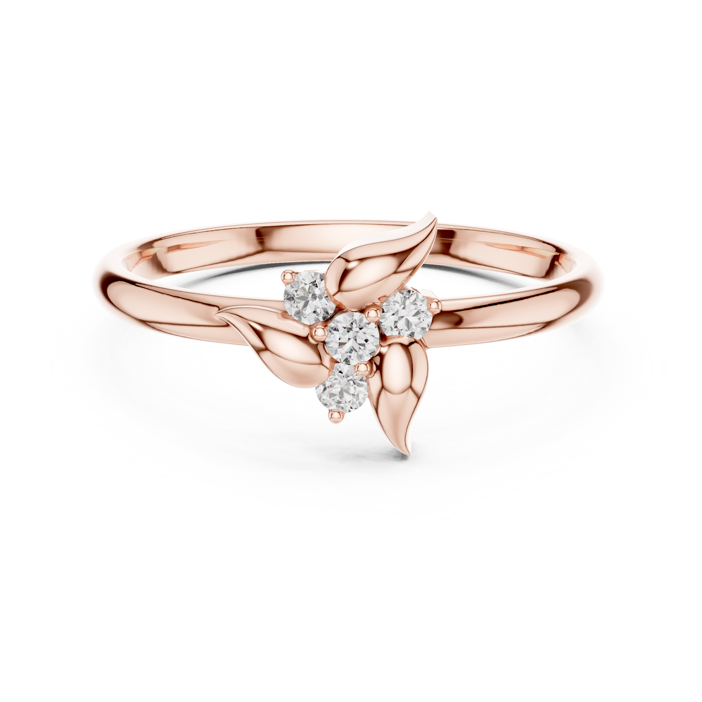Lab Grown Diamond Nature Inspired Floral Petal Ring