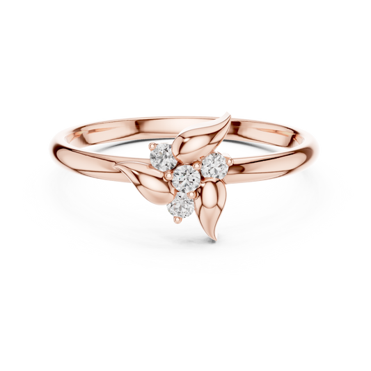 Lab Grown Diamond Nature Inspired Floral Petal Ring