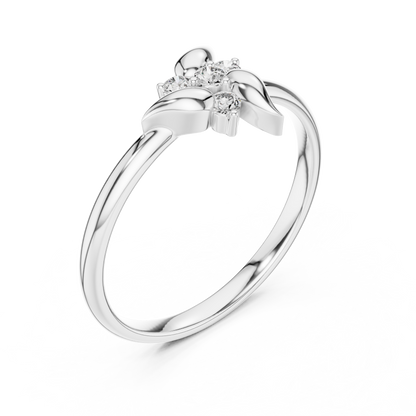 Lab Grown Diamond Nature Inspired Floral Petal Ring