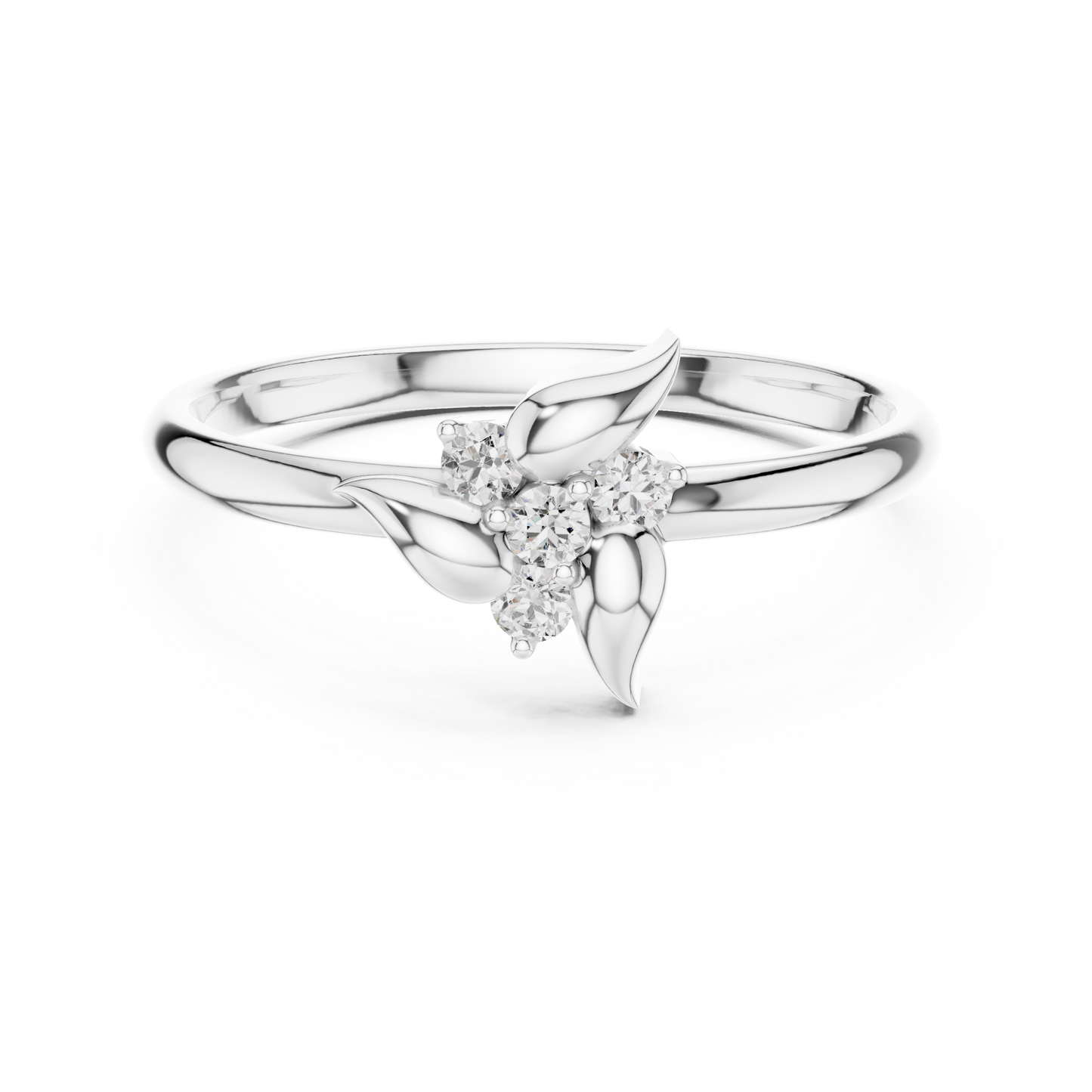 Lab Grown Diamond Nature Inspired Floral Petal Ring