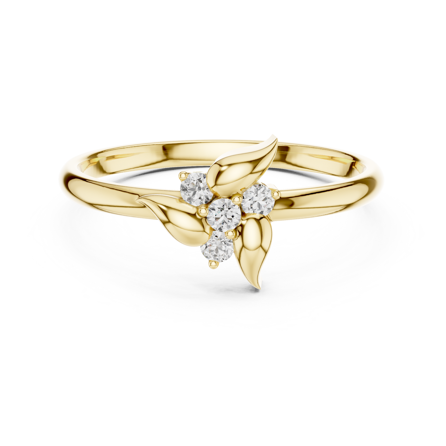 Lab Grown Diamond Nature Inspired Floral Petal Ring