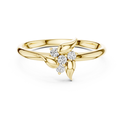 Lab Grown Diamond Nature Inspired Floral Petal Ring