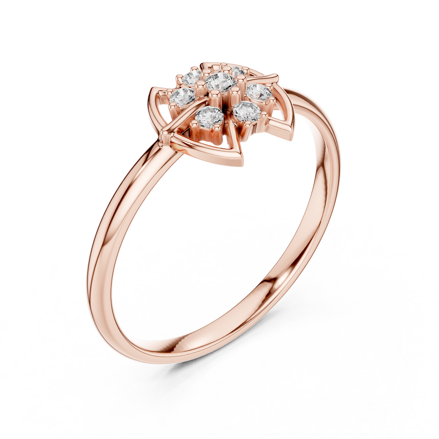 Lab Grown Diamond Geometric Compass Ring