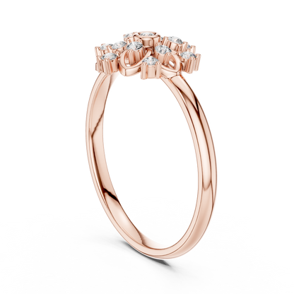 Rose Gold Lace Floral Lab Grown Diamond Ring
