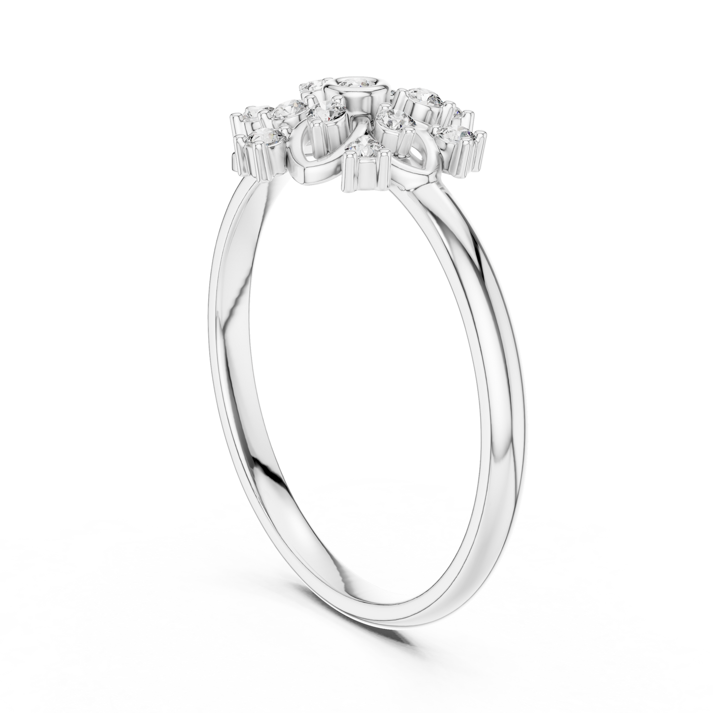 Rose Gold Lace Floral Lab Grown Diamond Ring
