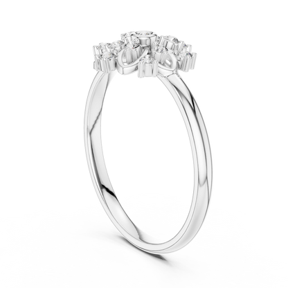 Rose Gold Lace Floral Lab Grown Diamond Ring