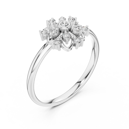 Rose Gold Lace Floral Lab Grown Diamond Ring