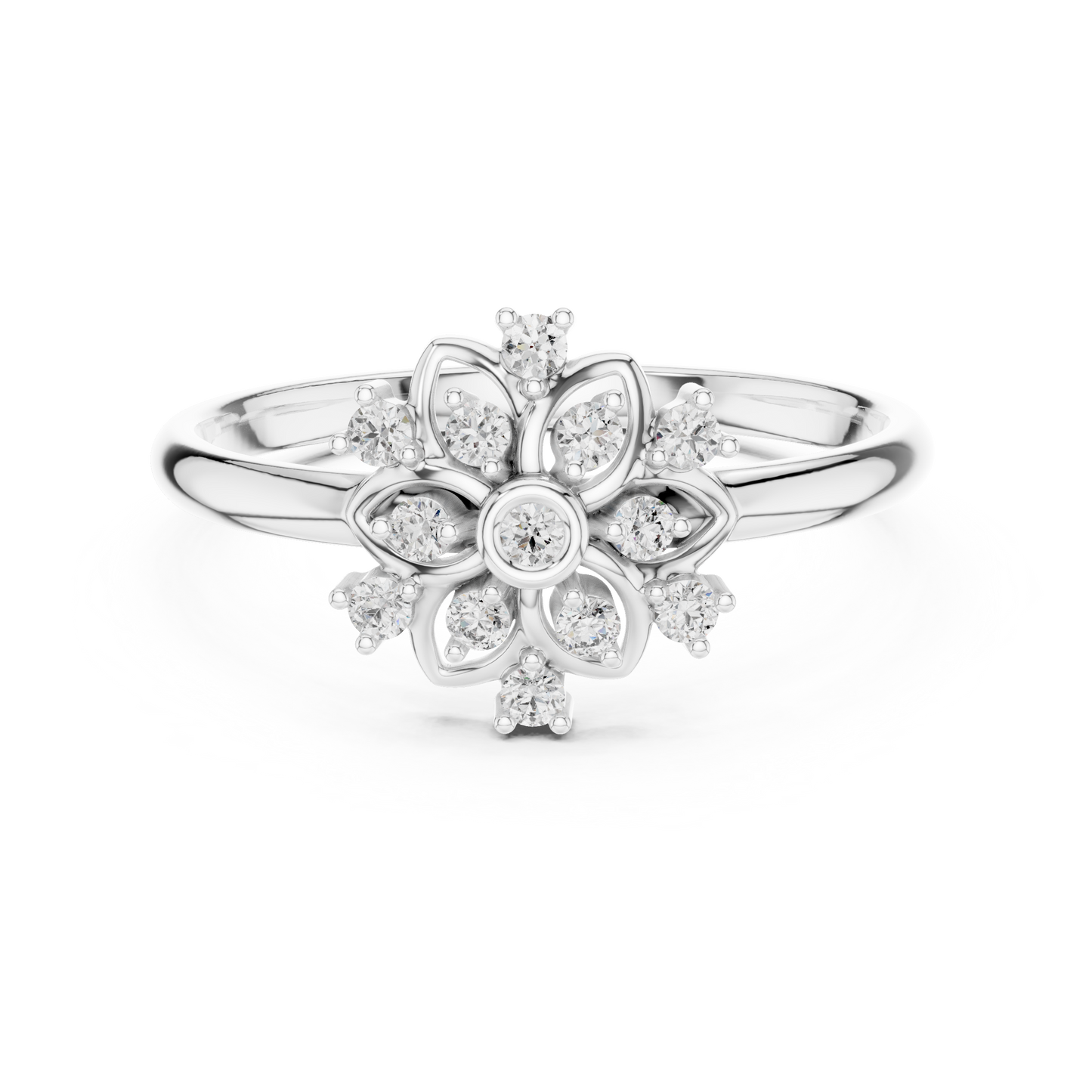 Rose Gold Lace Floral Lab Grown Diamond Ring