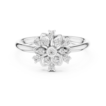 Rose Gold Lace Floral Lab Grown Diamond Ring