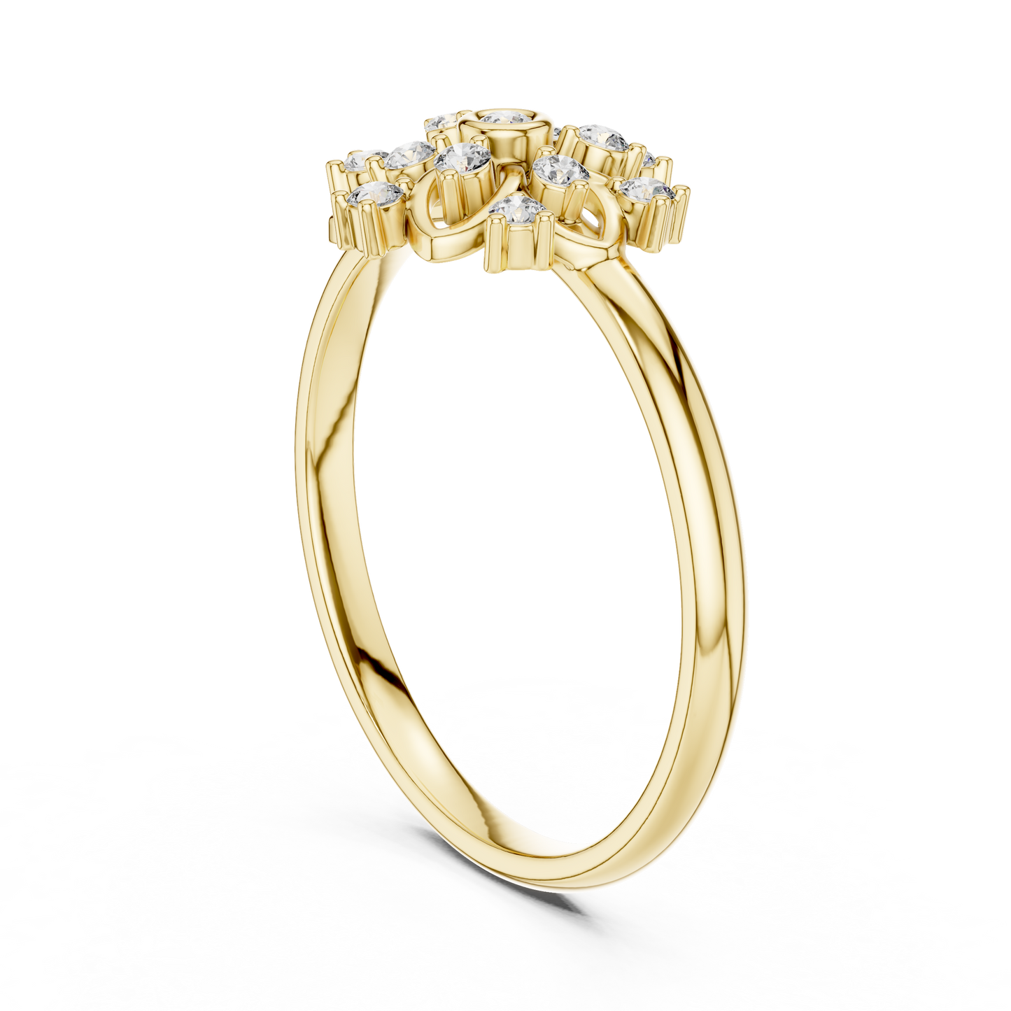 Rose Gold Lace Floral Lab Grown Diamond Ring