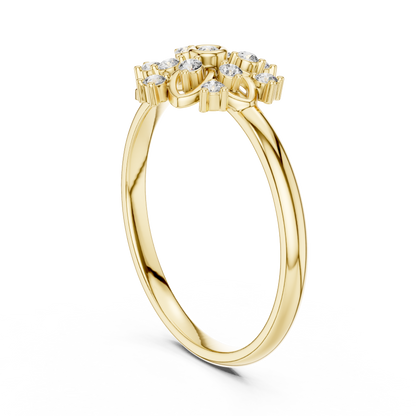Rose Gold Lace Floral Lab Grown Diamond Ring