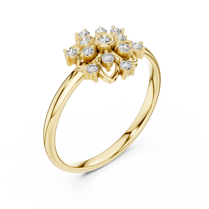 Rose Gold Lace Floral Lab Grown Diamond Ring