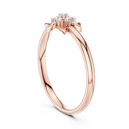 Yellow Gold Six Pointed Star Lab Grown Diamond Ring