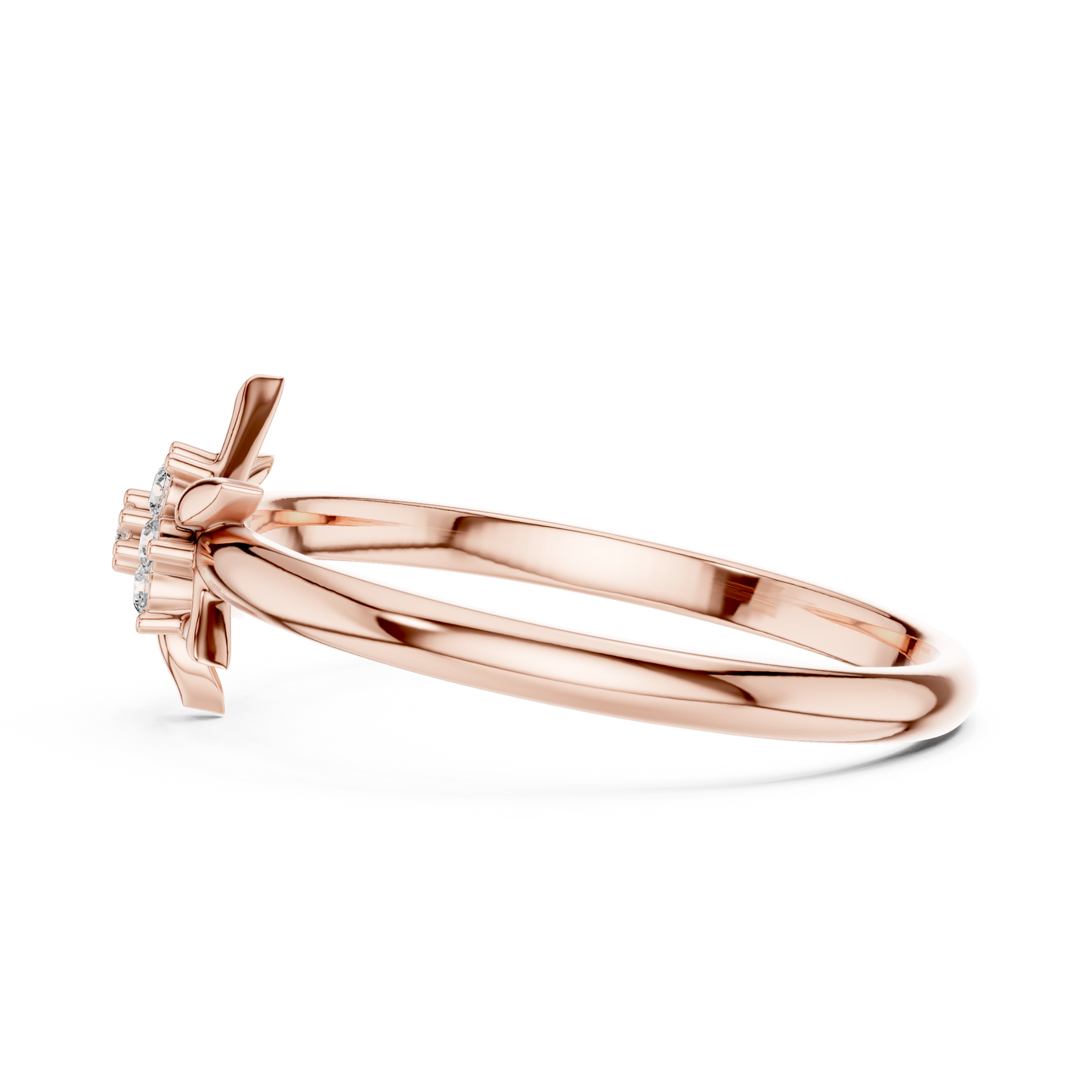 Yellow Gold Six Pointed Star Lab Grown Diamond Ring