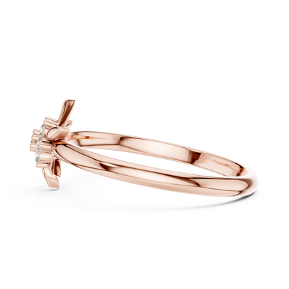 Yellow Gold Six Pointed Star Lab Grown Diamond Ring