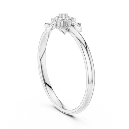 Yellow Gold Six Pointed Star Lab Grown Diamond Ring