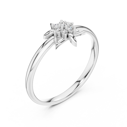 Yellow Gold Six Pointed Star Lab Grown Diamond Ring