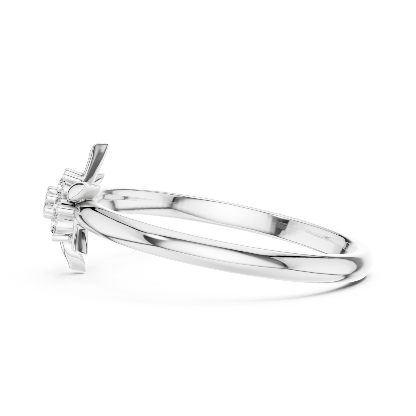Yellow Gold Six Pointed Star Lab Grown Diamond Ring