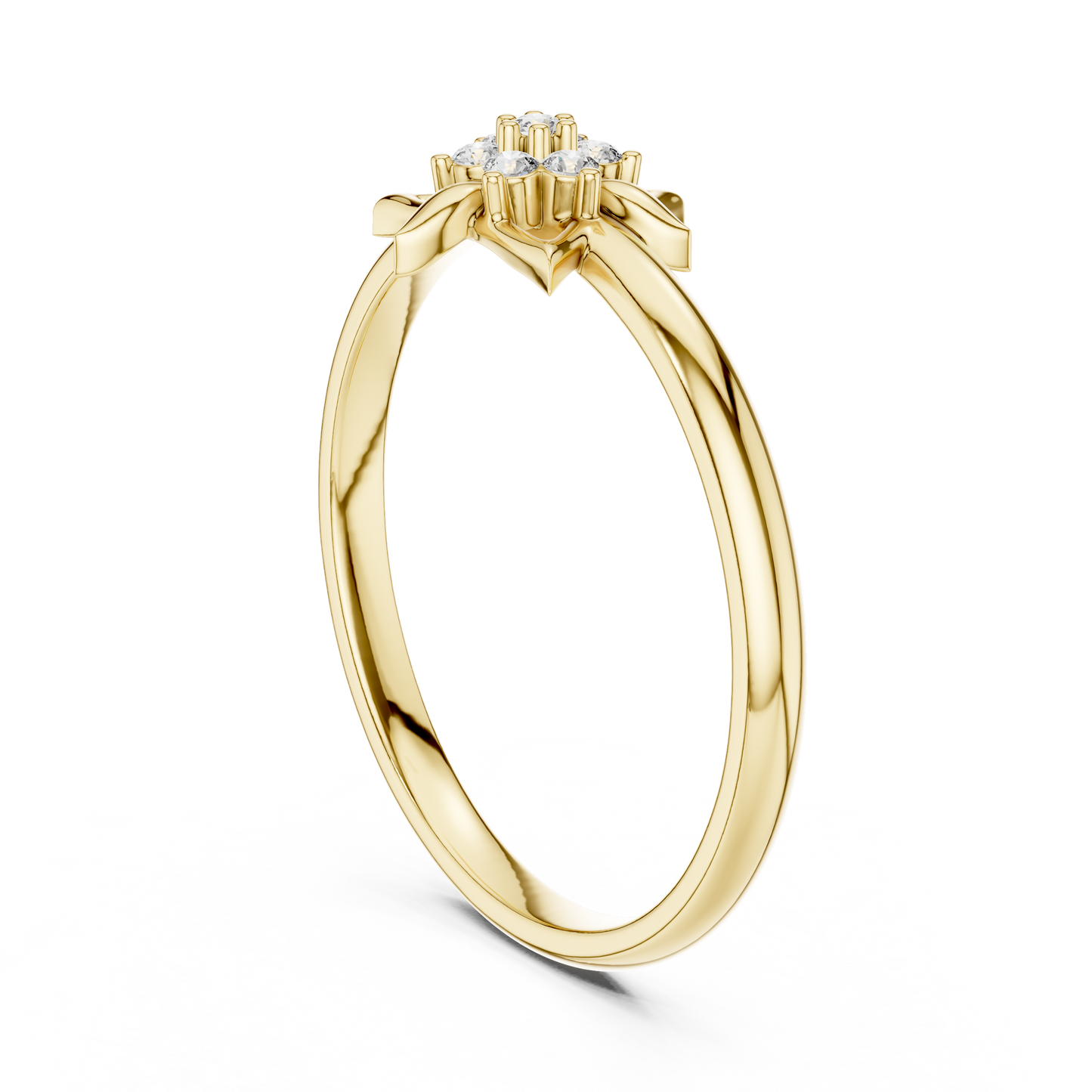 Yellow Gold Six Pointed Star Lab Grown Diamond Ring