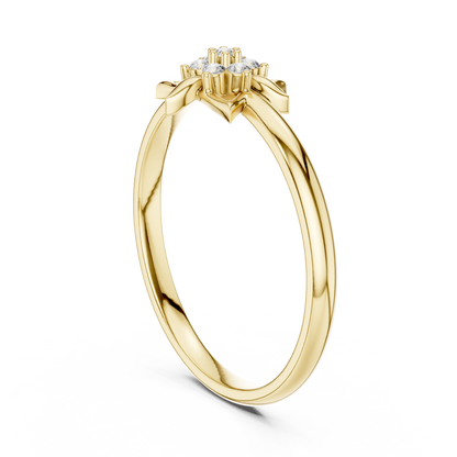 Yellow Gold Six Pointed Star Lab Grown Diamond Ring