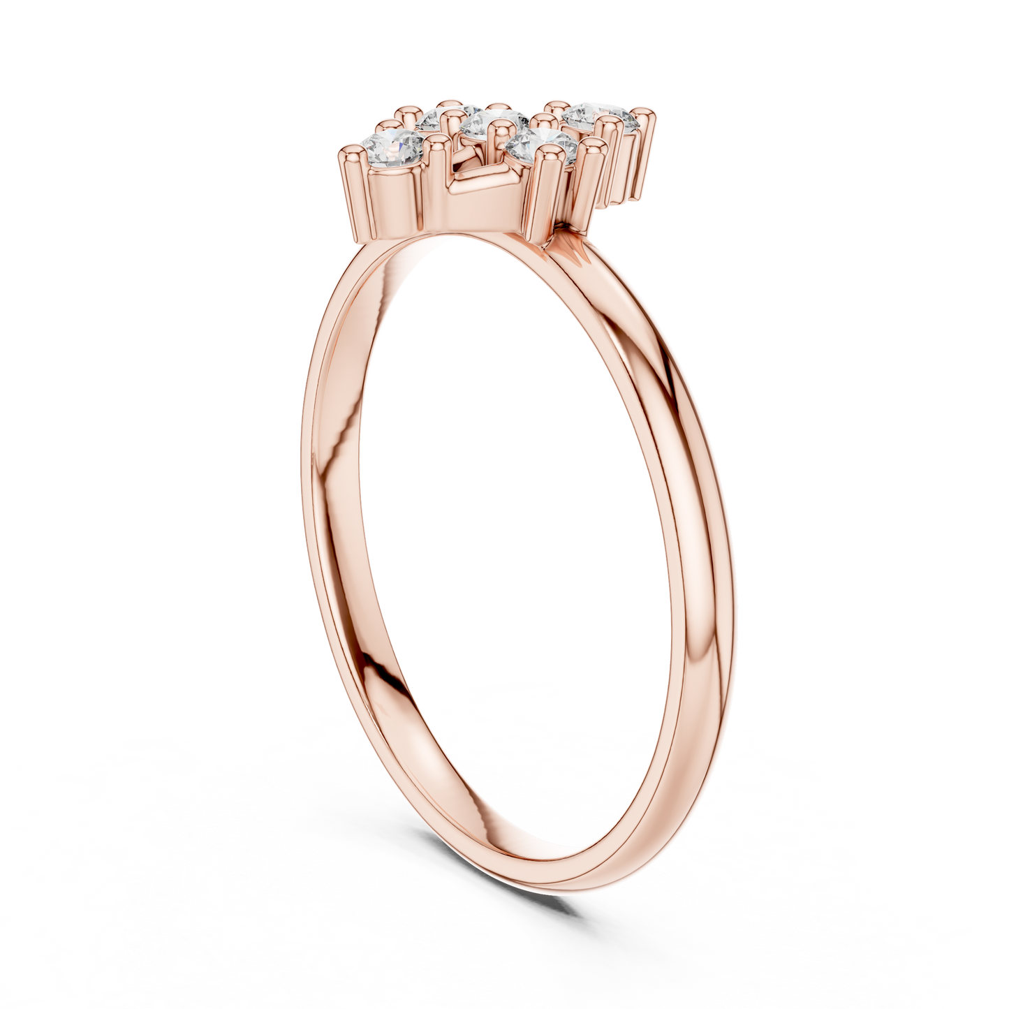Round Lab Grown Diamond Kite Shape Ring