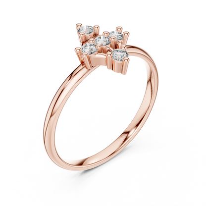 Round Lab Grown Diamond Kite Shape Ring