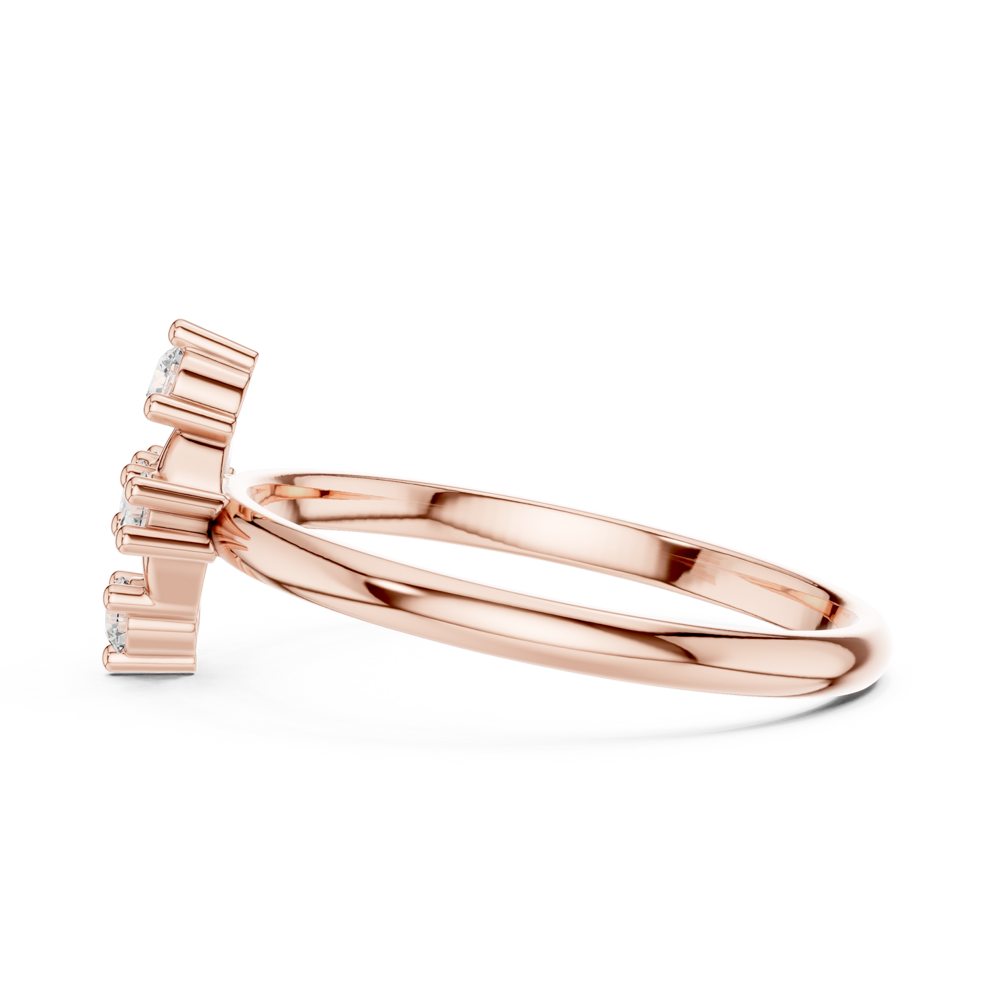 Round Lab Grown Diamond Kite Shape Ring