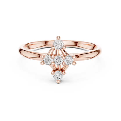Round Lab Grown Diamond Kite Shape Ring