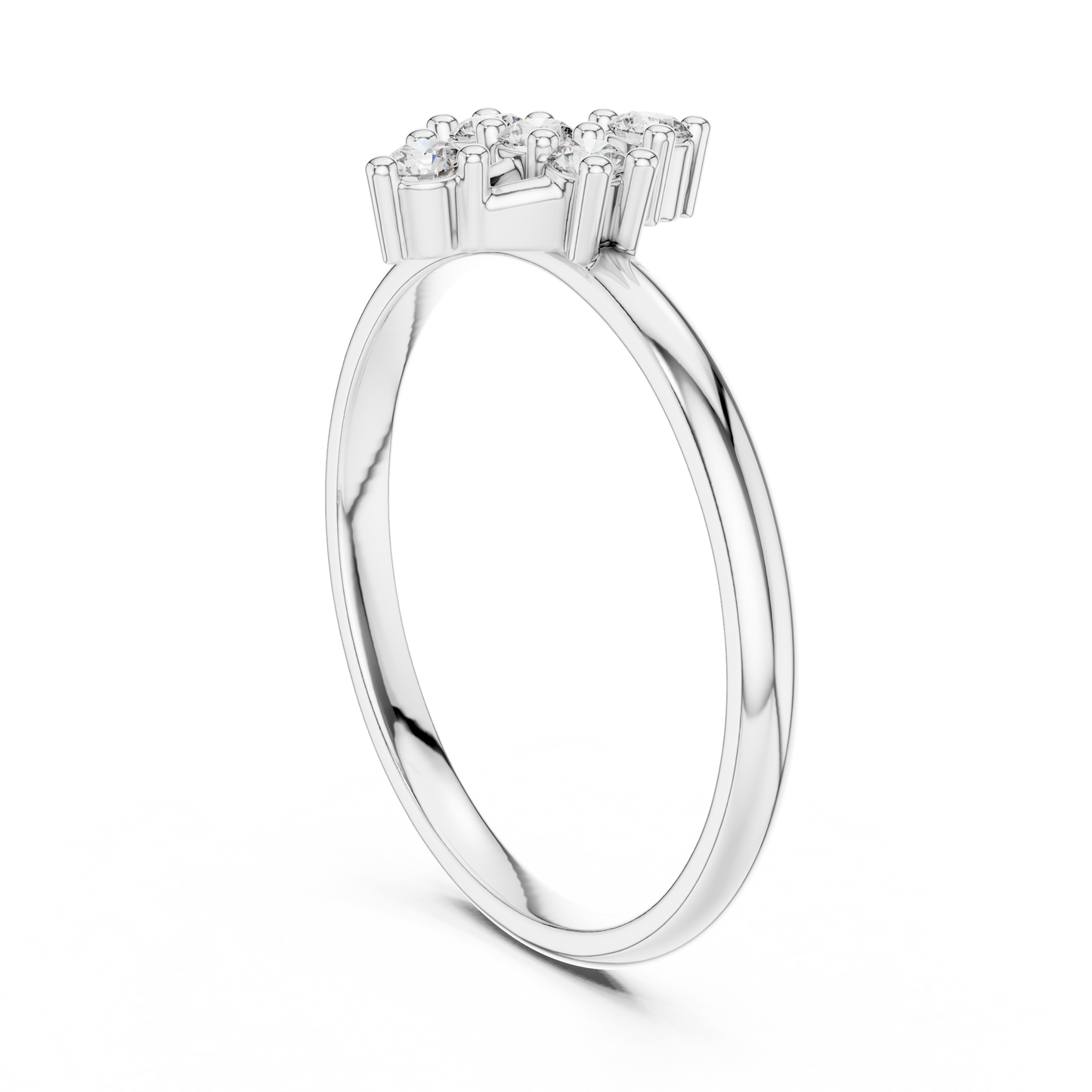 Round Lab Grown Diamond Kite Shape Ring