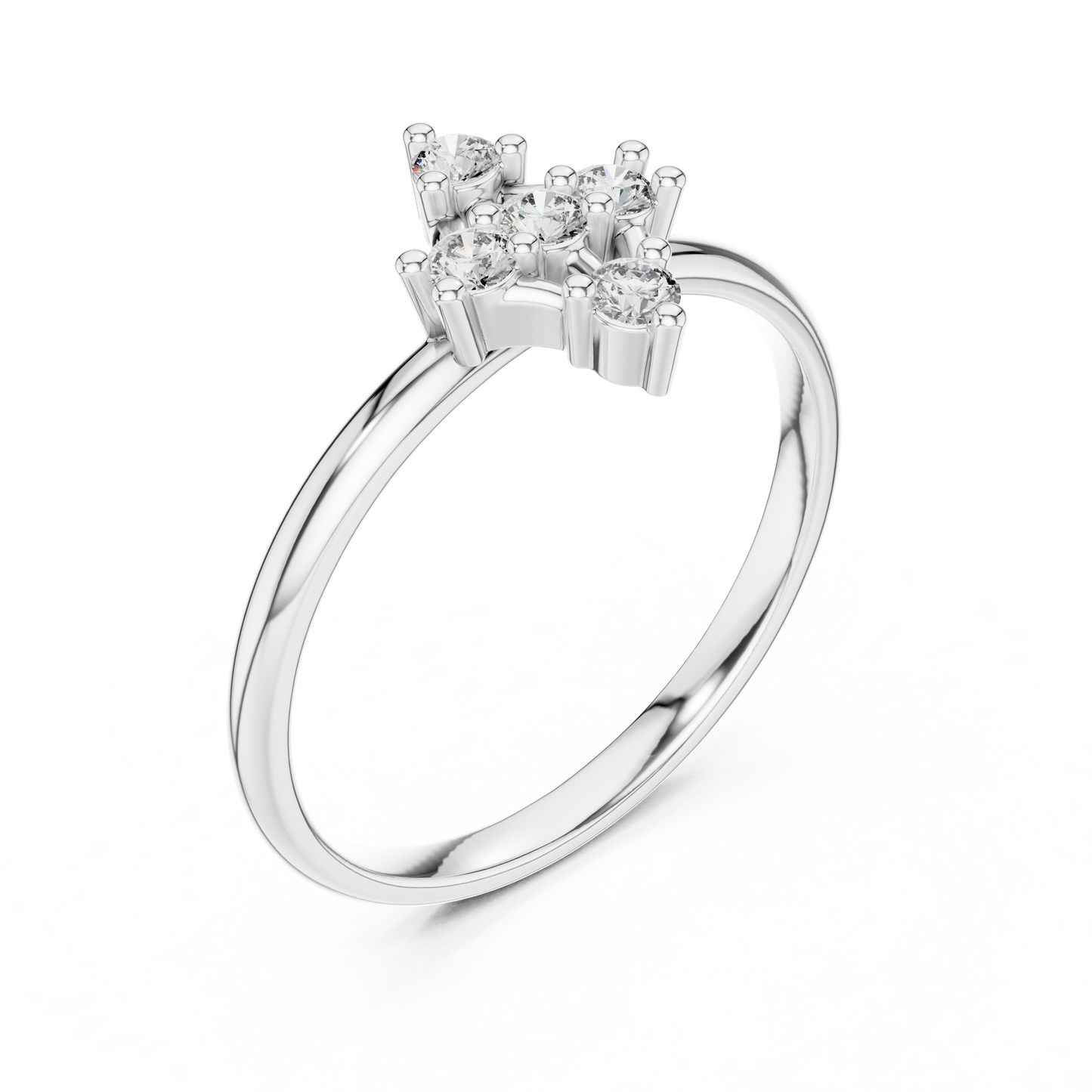 Round Lab Grown Diamond Kite Shape Ring