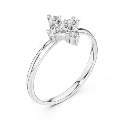 Round Lab Grown Diamond Kite Shape Ring