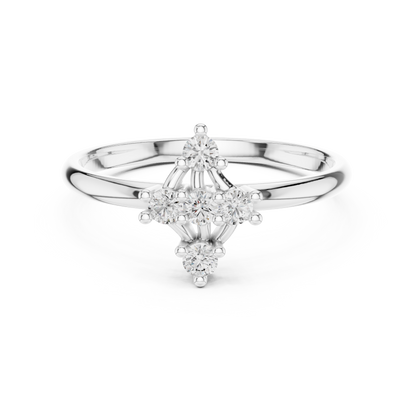 Round Lab Grown Diamond Kite Shape Ring