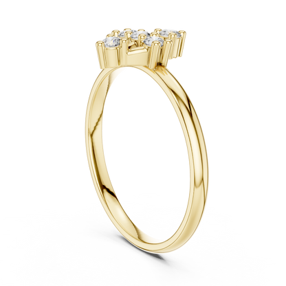 Round Lab Grown Diamond Kite Shape Ring