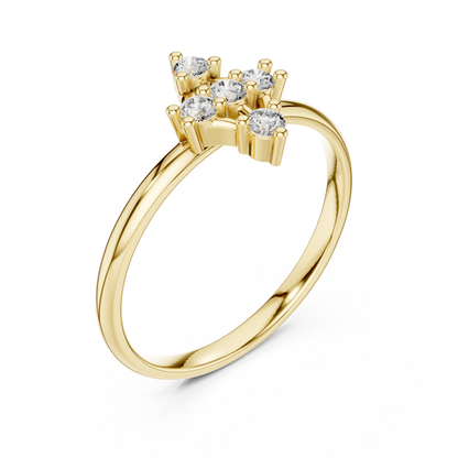 Round Lab Grown Diamond Kite Shape Ring