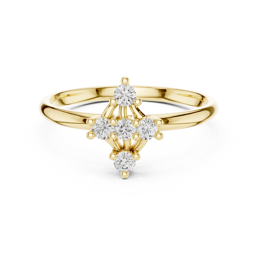 Round Lab Grown Diamond Kite Shape Ring