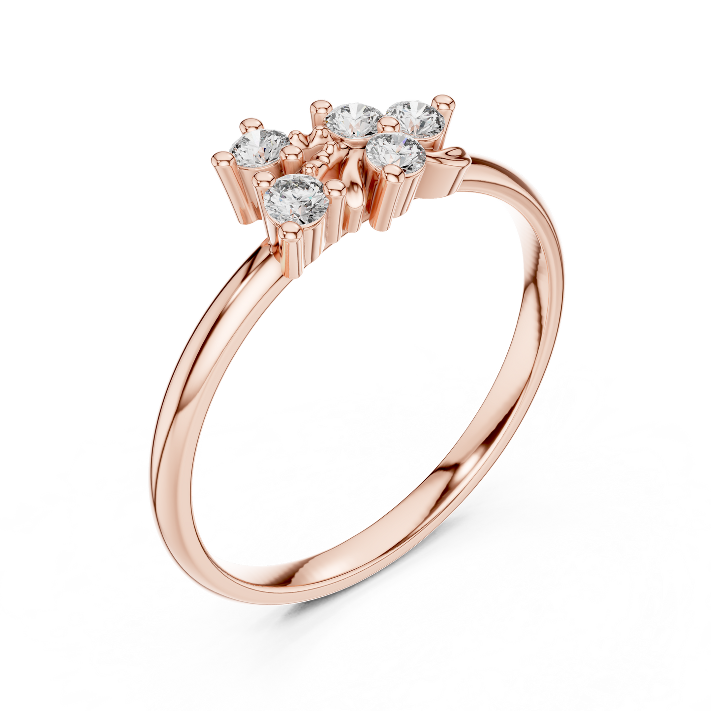 Lab Grown Diamond Asymmetrical Cluster Ring