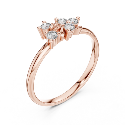 Lab Grown Diamond Asymmetrical Cluster Ring
