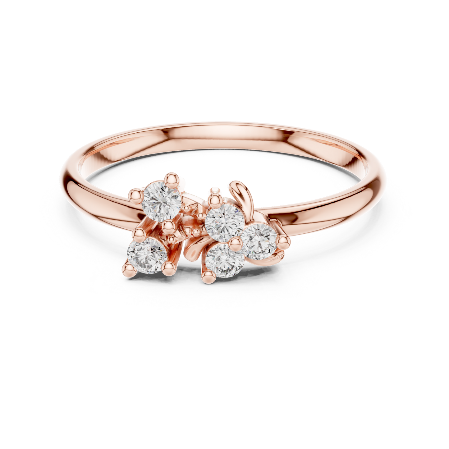 Lab Grown Diamond Asymmetrical Cluster Ring