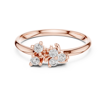 Lab Grown Diamond Asymmetrical Cluster Ring